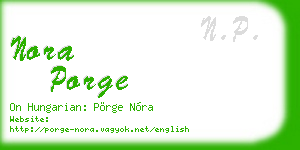 nora porge business card